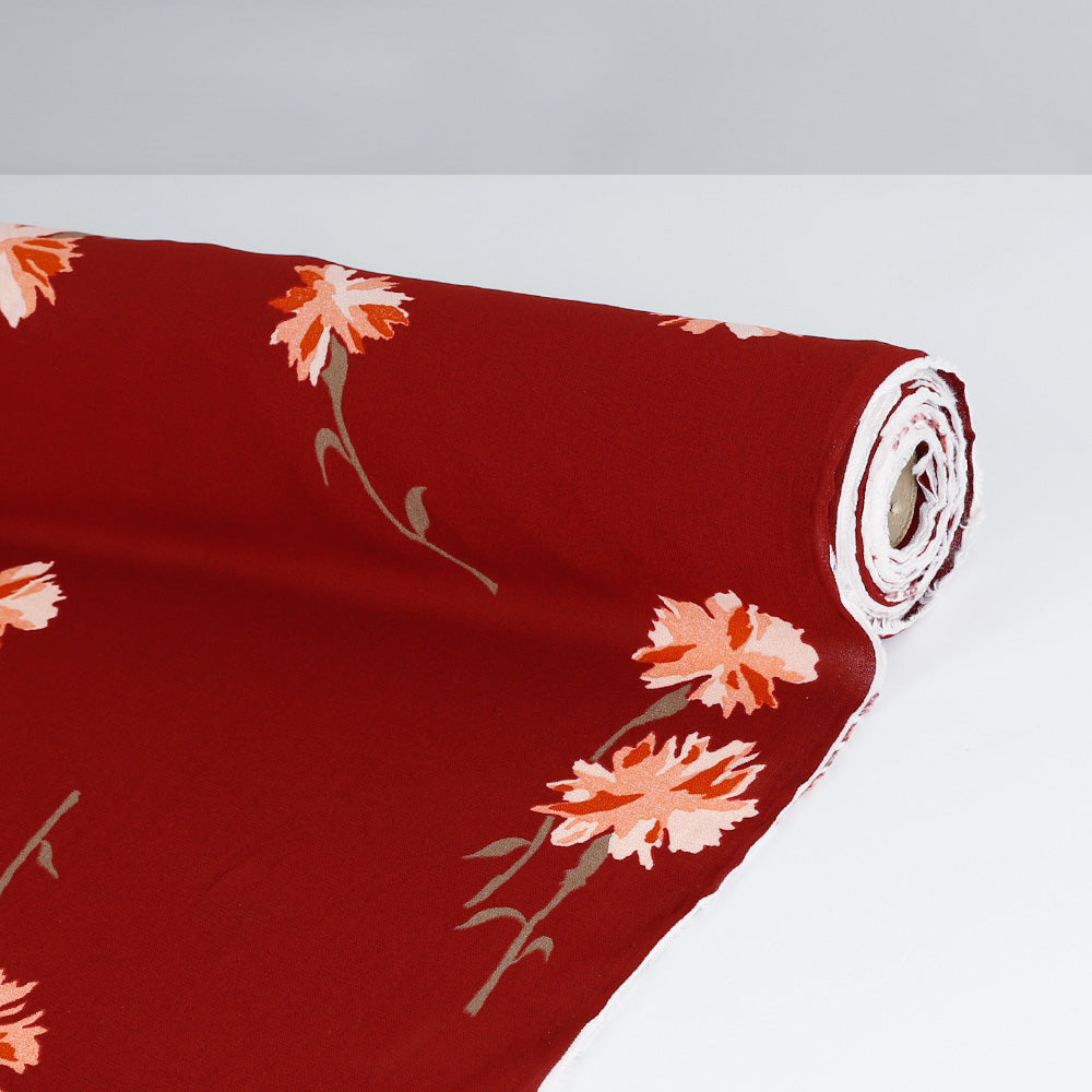 Carnation Viscose Georgette - Maroon
