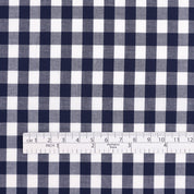 Gingham Cotton Shirting - Dark Navy