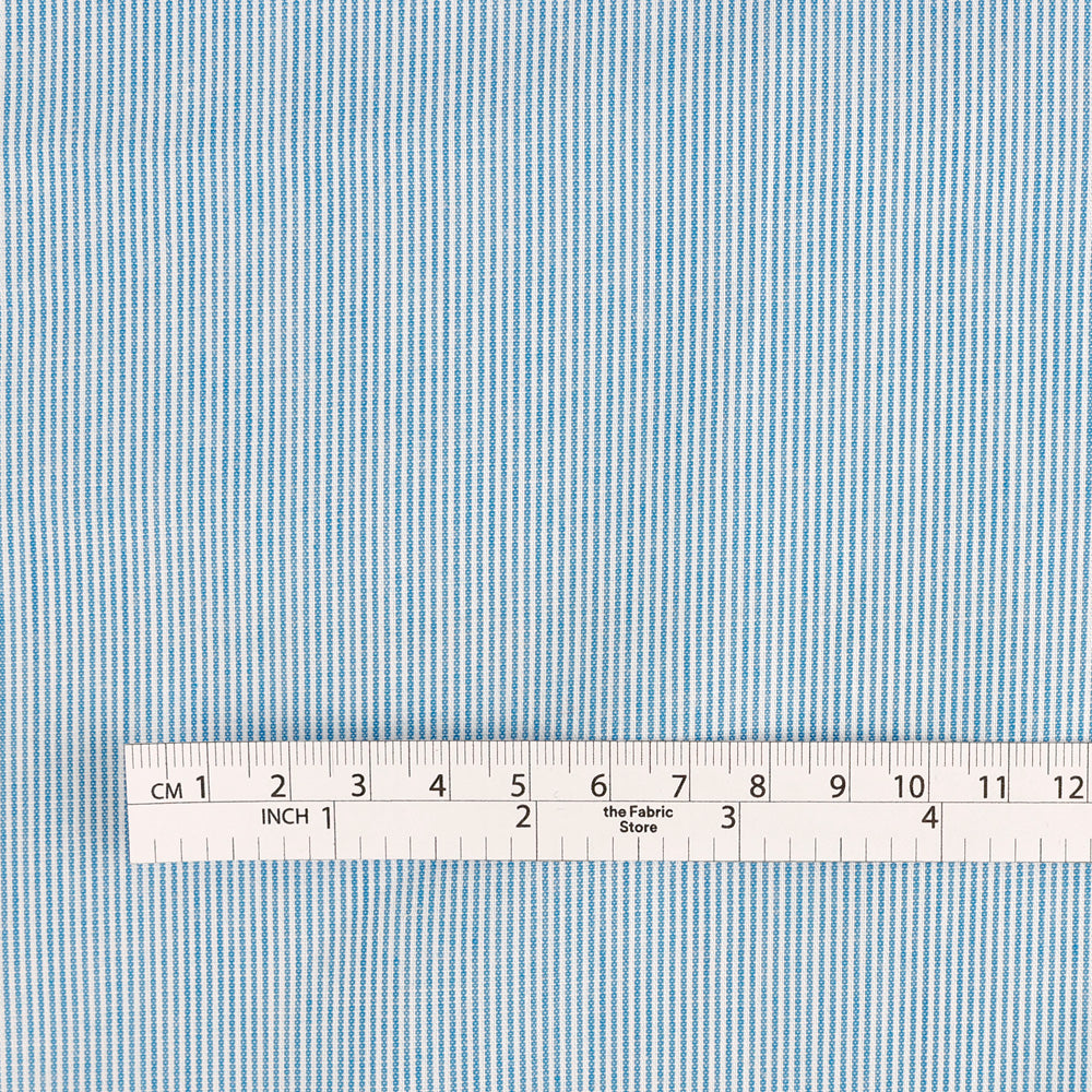 Micro Stripe Cotton / Poly - Bice Blue