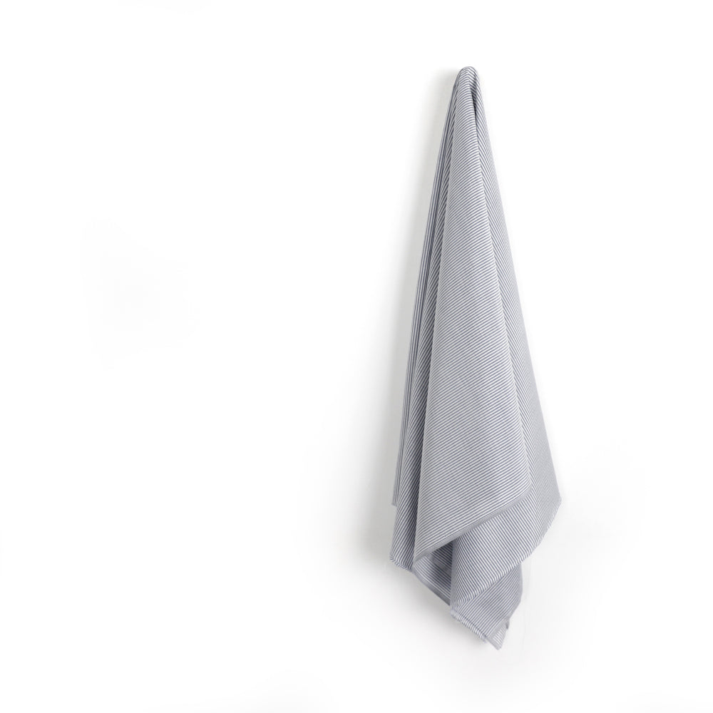 Small Stripe Cotton / Silk Voile - Ink