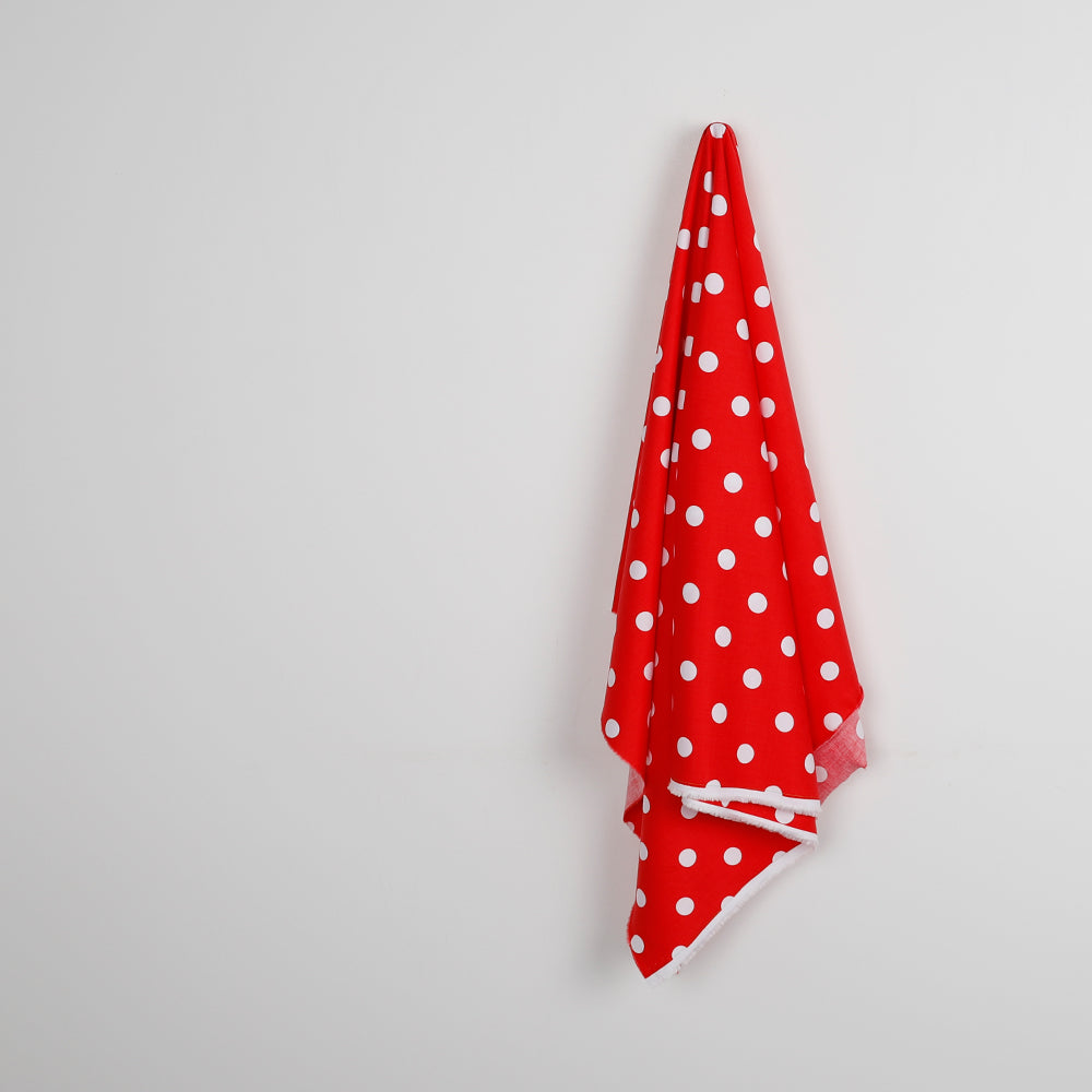 Minnie Spot Cotton / Rayon Twill - Red