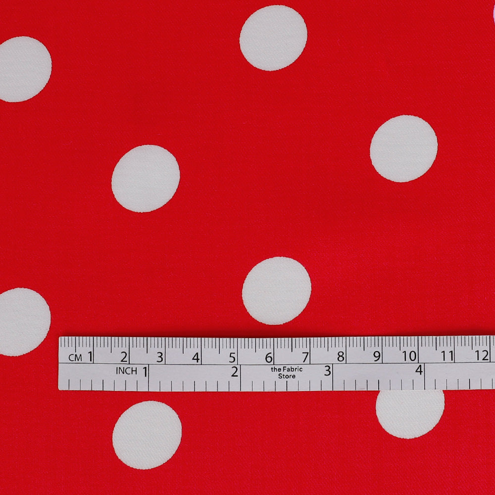 Minnie Spot Cotton / Rayon Twill - Red