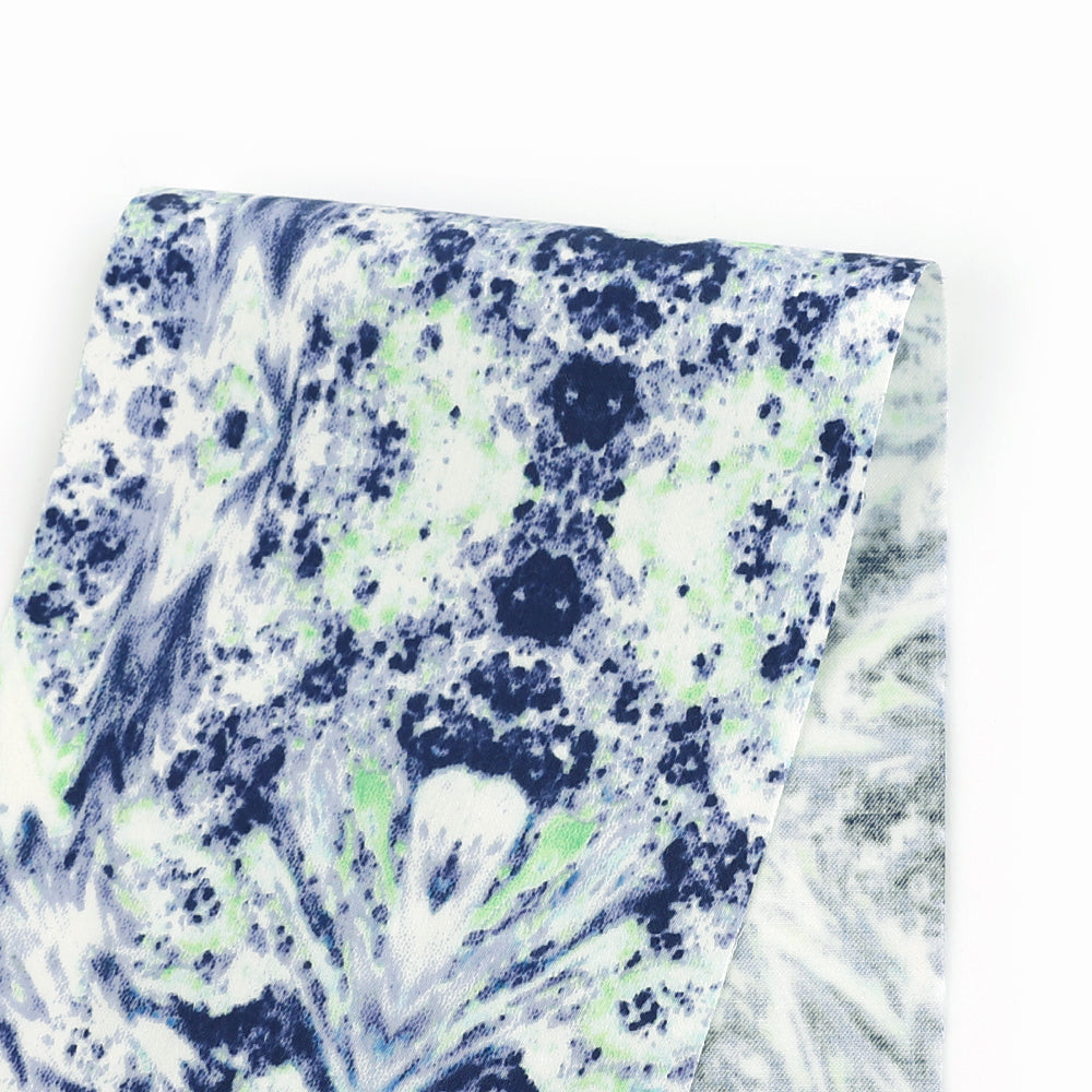 Mirrored Ink Stretch Cotton Sateen - Adriatic – The Fabric Store NZ