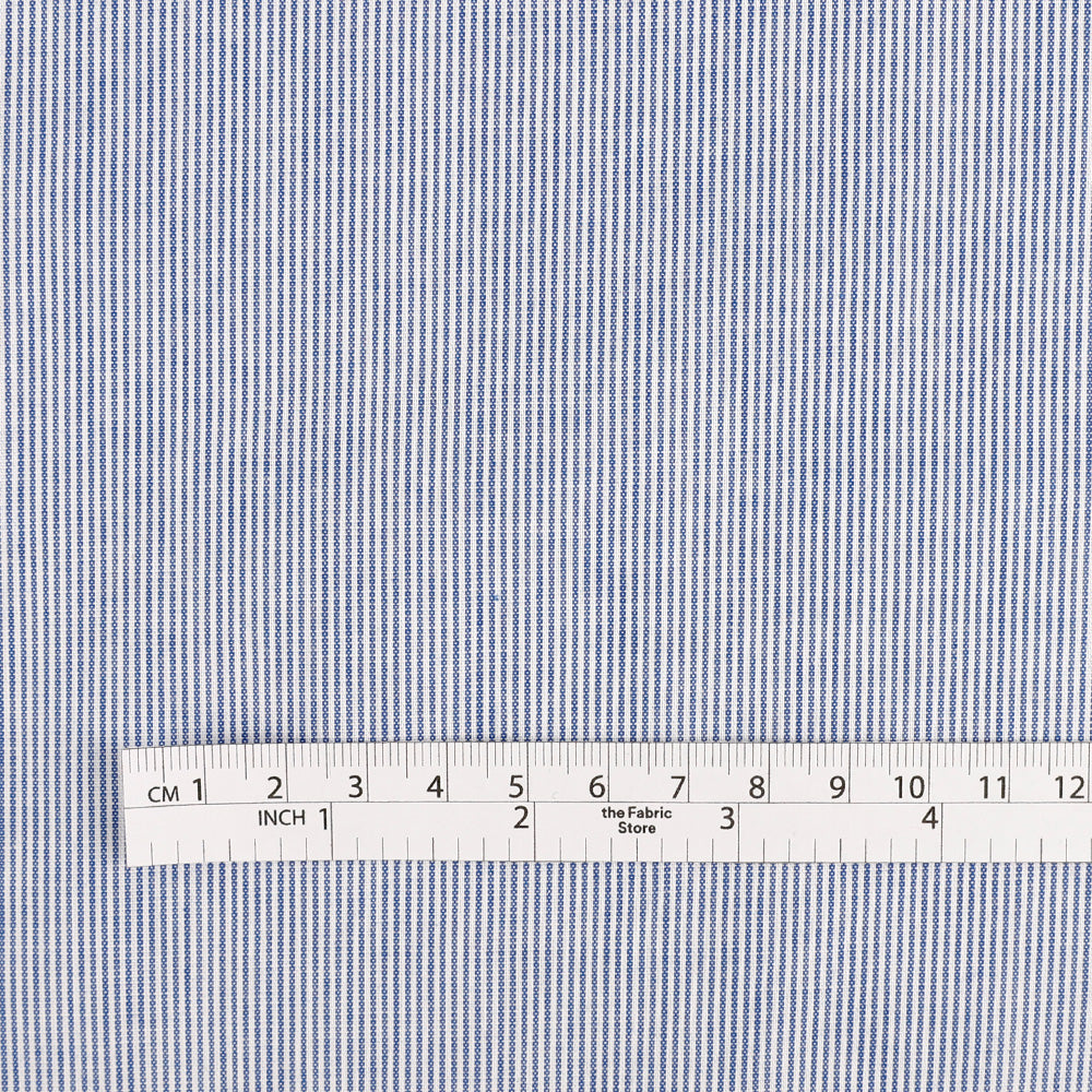 Micro Stripe Cotton / Poly - Royal Blue