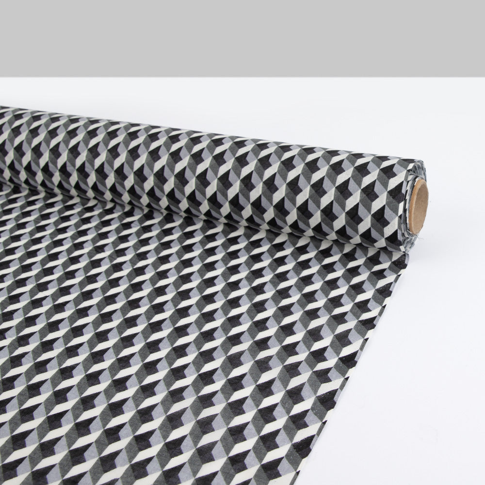 Optical Block Sheer Cotton - Monochrome