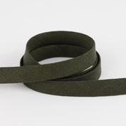 Organic Linen Bias Binding - Military Green