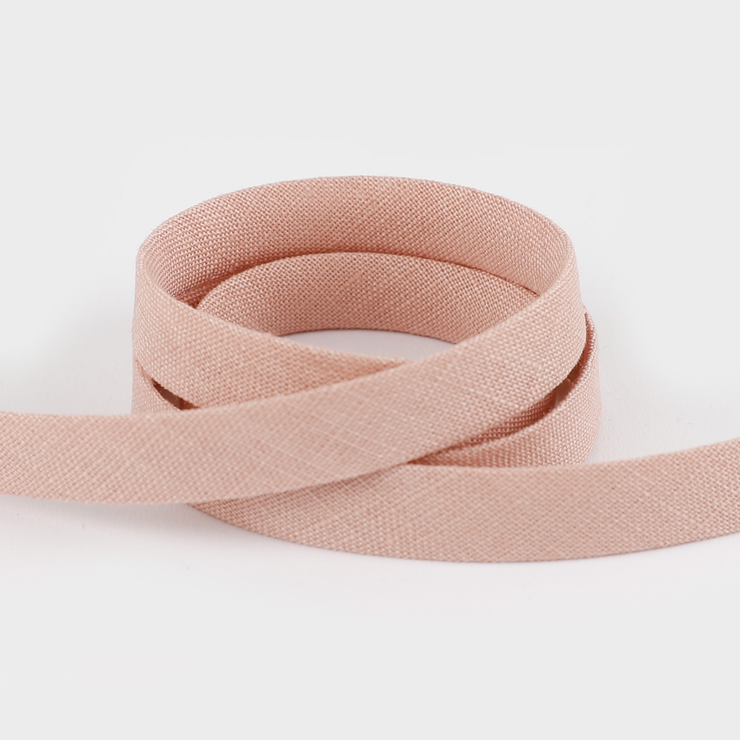 Organic Linen Bias Binding - Vintage Blush