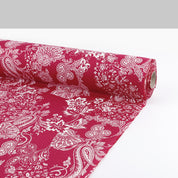 Paisley Patchwork Stretch Cotton Check - Cerise
