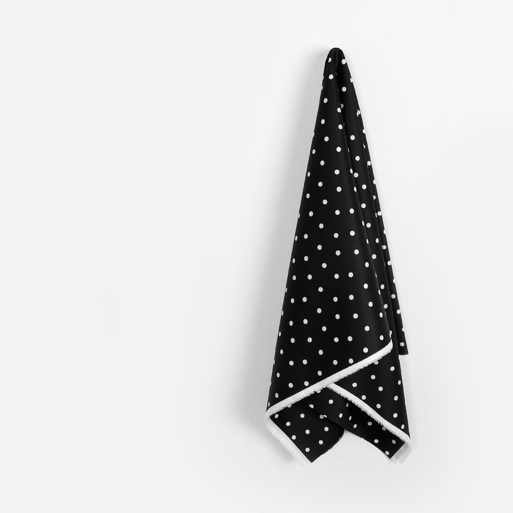 Polka Dot Cotton Sateen - Black