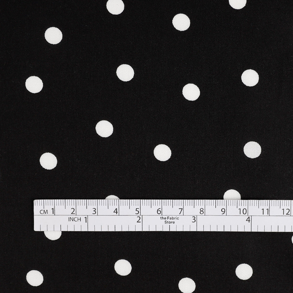 Polka Dot Cotton Sateen - Black