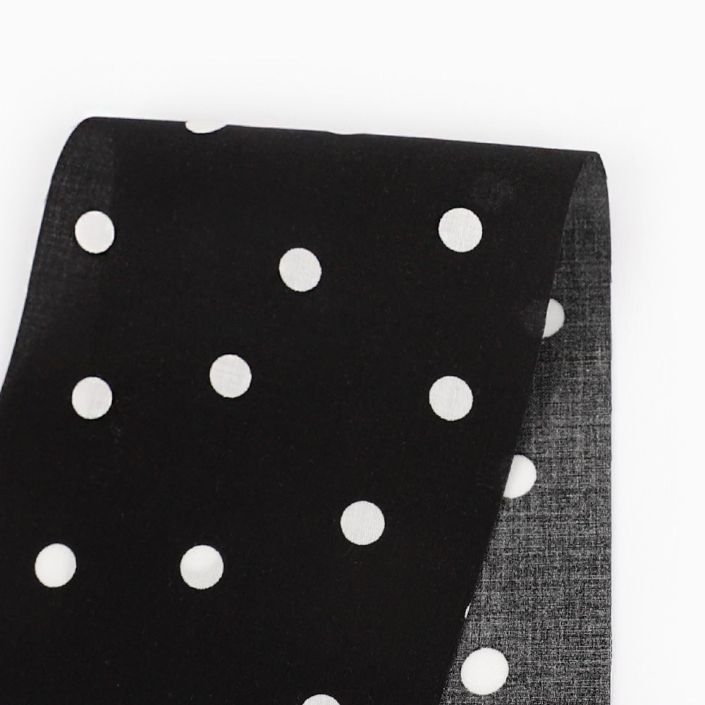 Polka Dot Cotton Sateen - Black