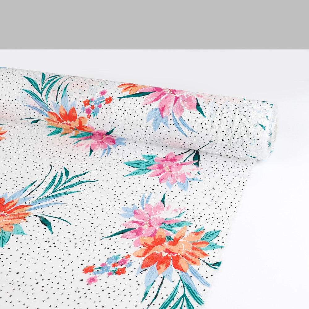 Lotus Bouquet Cotton - Pink / Orange