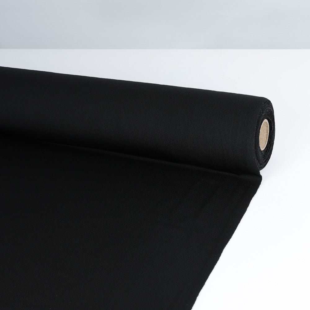 Poly / Merino Sweatshirting - Black