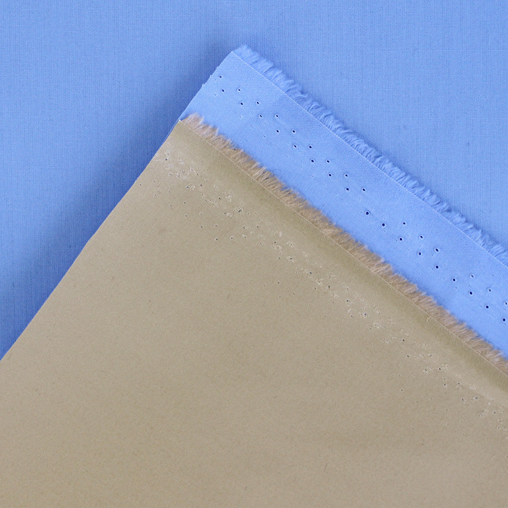 Bonded Cotton Mac - Sky / Camel
