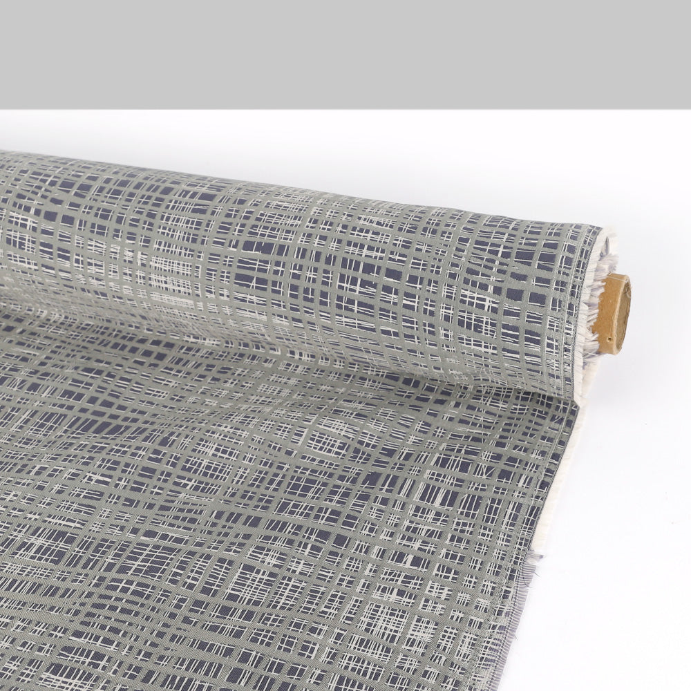 Scribble Grid Reversible Jacquard- Heather