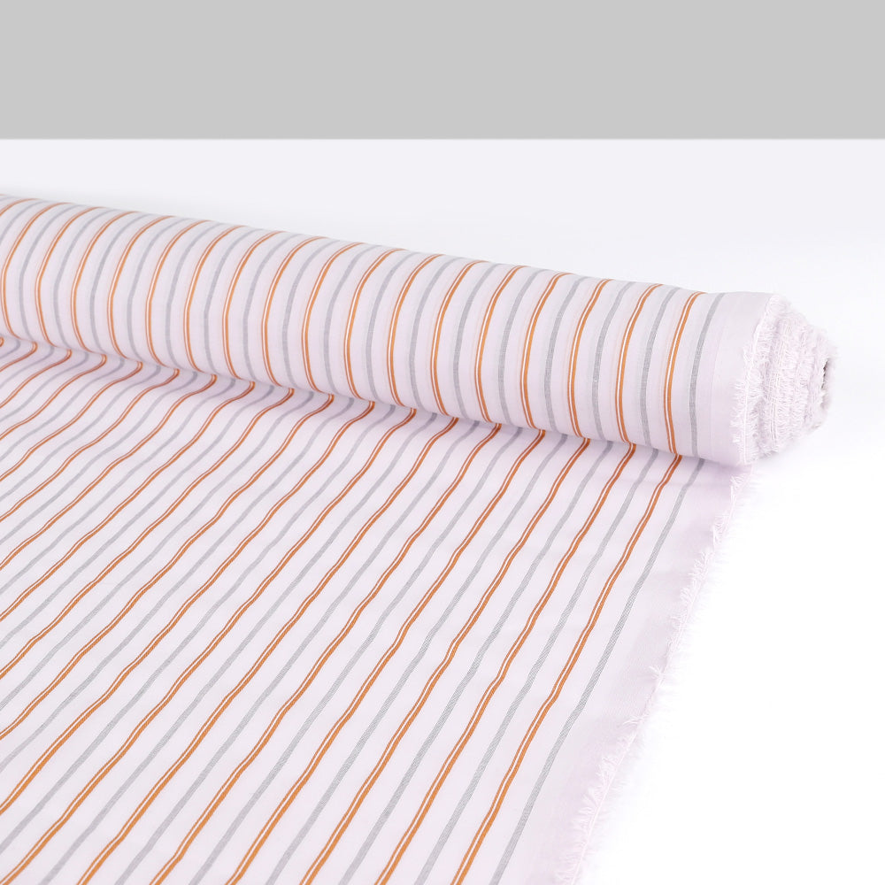 Twill Stripe Cotton - Spinel / Ochre