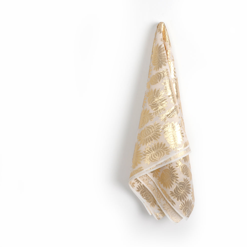 Metallic Lotus Silk Chiffon -  Gold