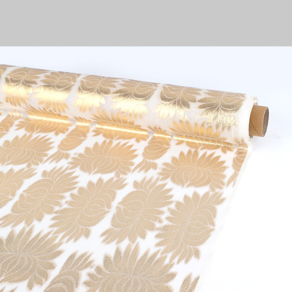 Metallic Lotus Silk Chiffon -  Gold