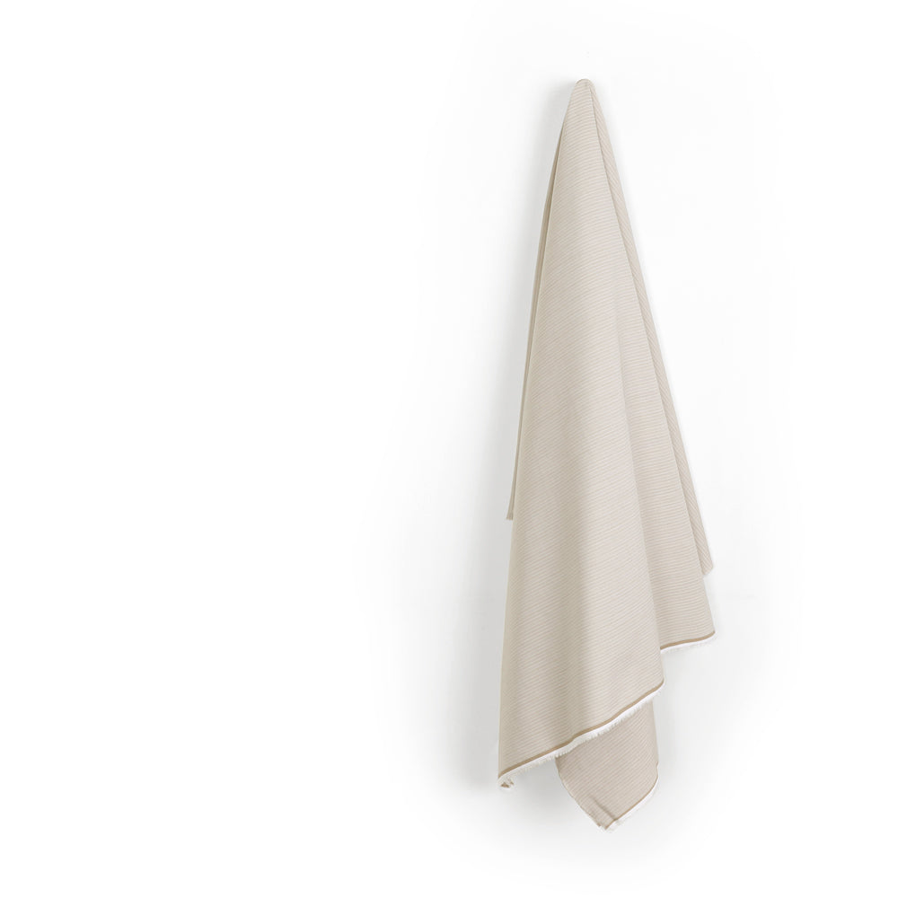 Micro Ladder Stripe Shirting - Fawn