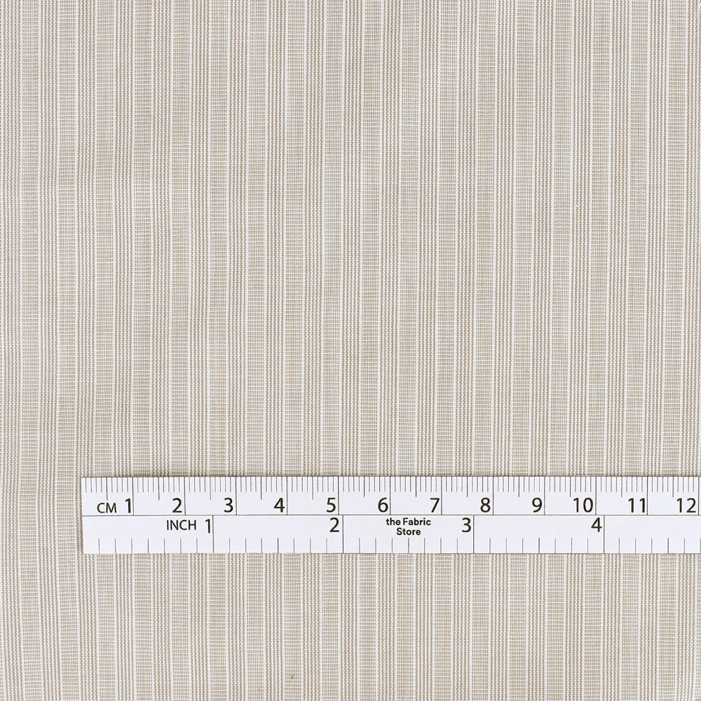 Micro Ladder Stripe Shirting - Fawn