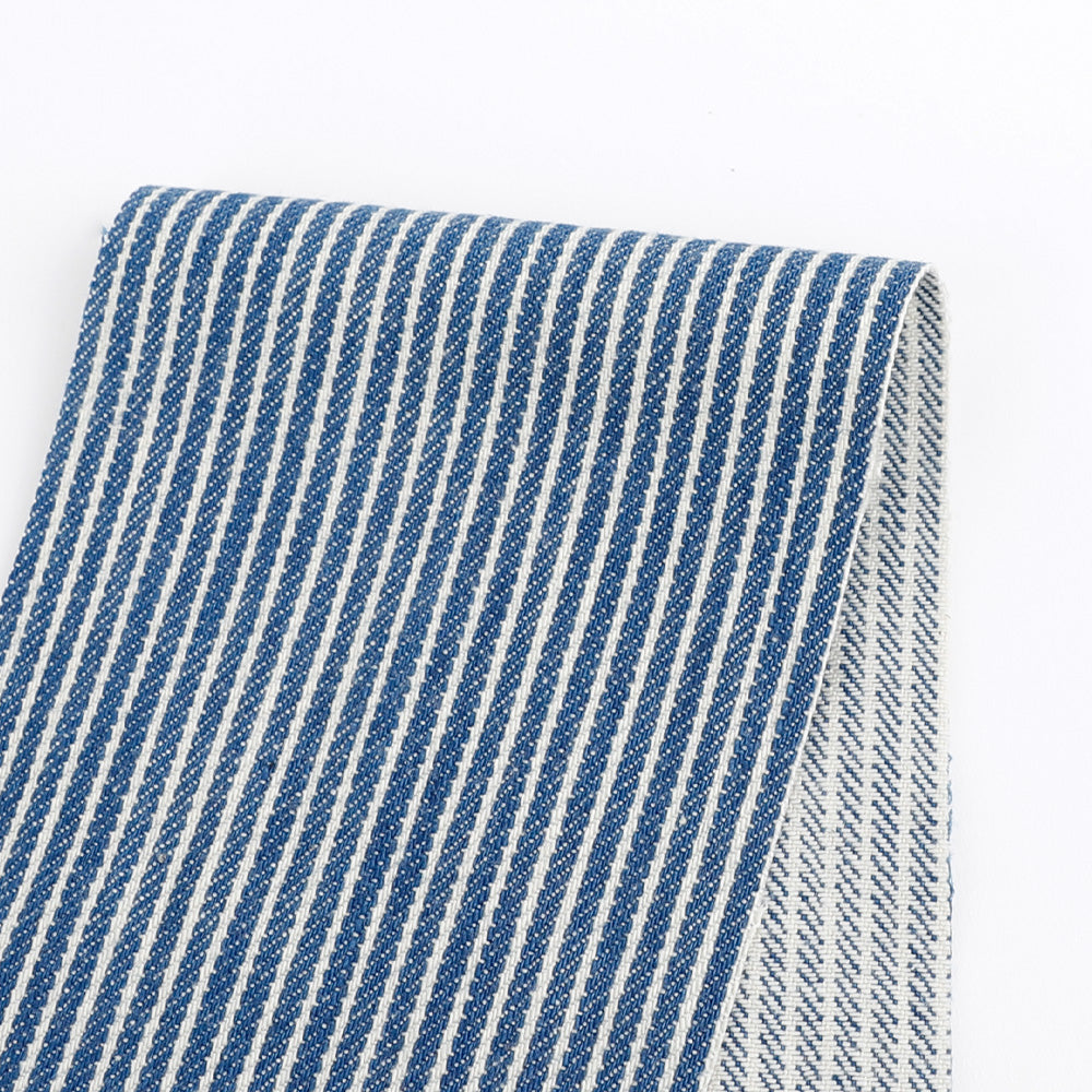 7oz Hickory Stripe Cotton - Bright Indigo