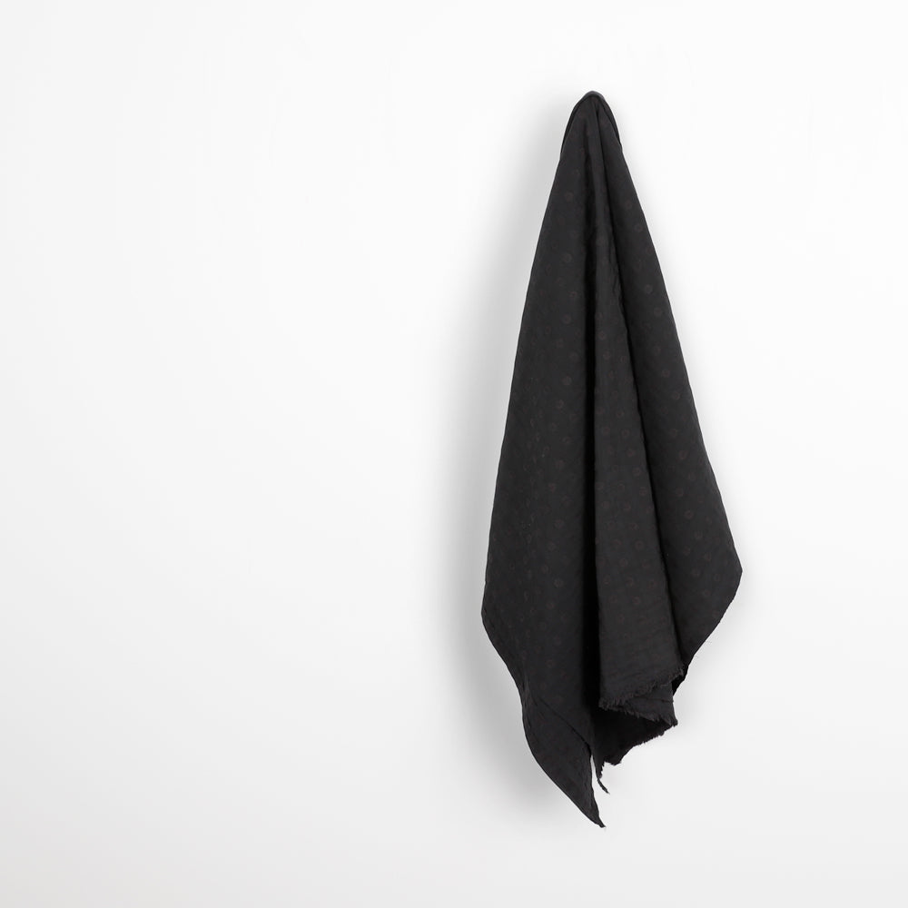 Spot Jacquard Cotton - Black