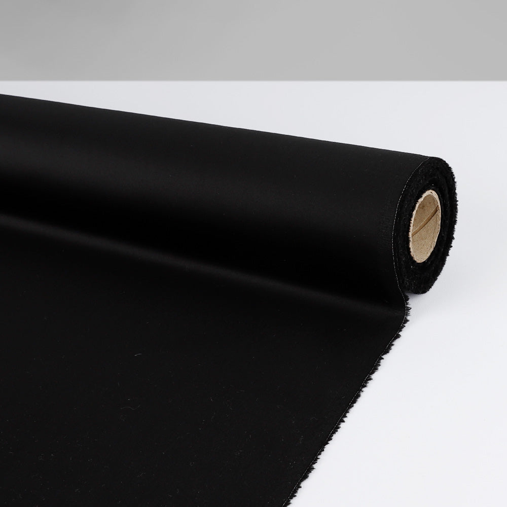 Lightweight Stretch Cotton Sateen - Black