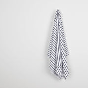 Weft Stripe Cotton Canvas - White / Navy