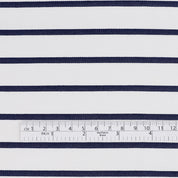 Weft Stripe Cotton Canvas - White / Navy