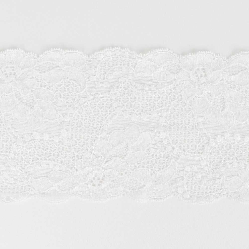Wide French Stretch Lace Trim - Ivory