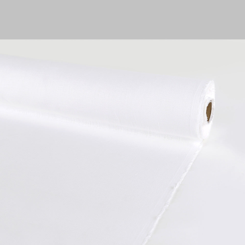 Midweight Linen Sateen - White (remnant)