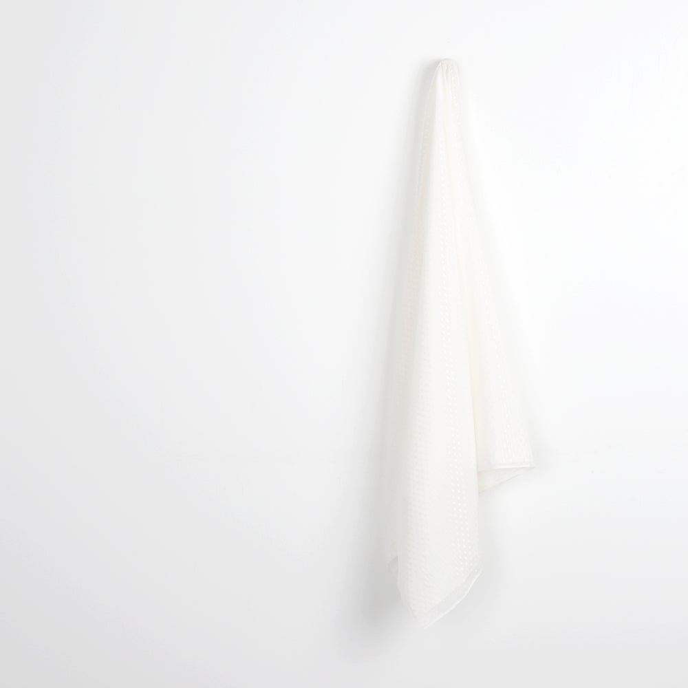 Dobby Silk / Cotton Voile - White