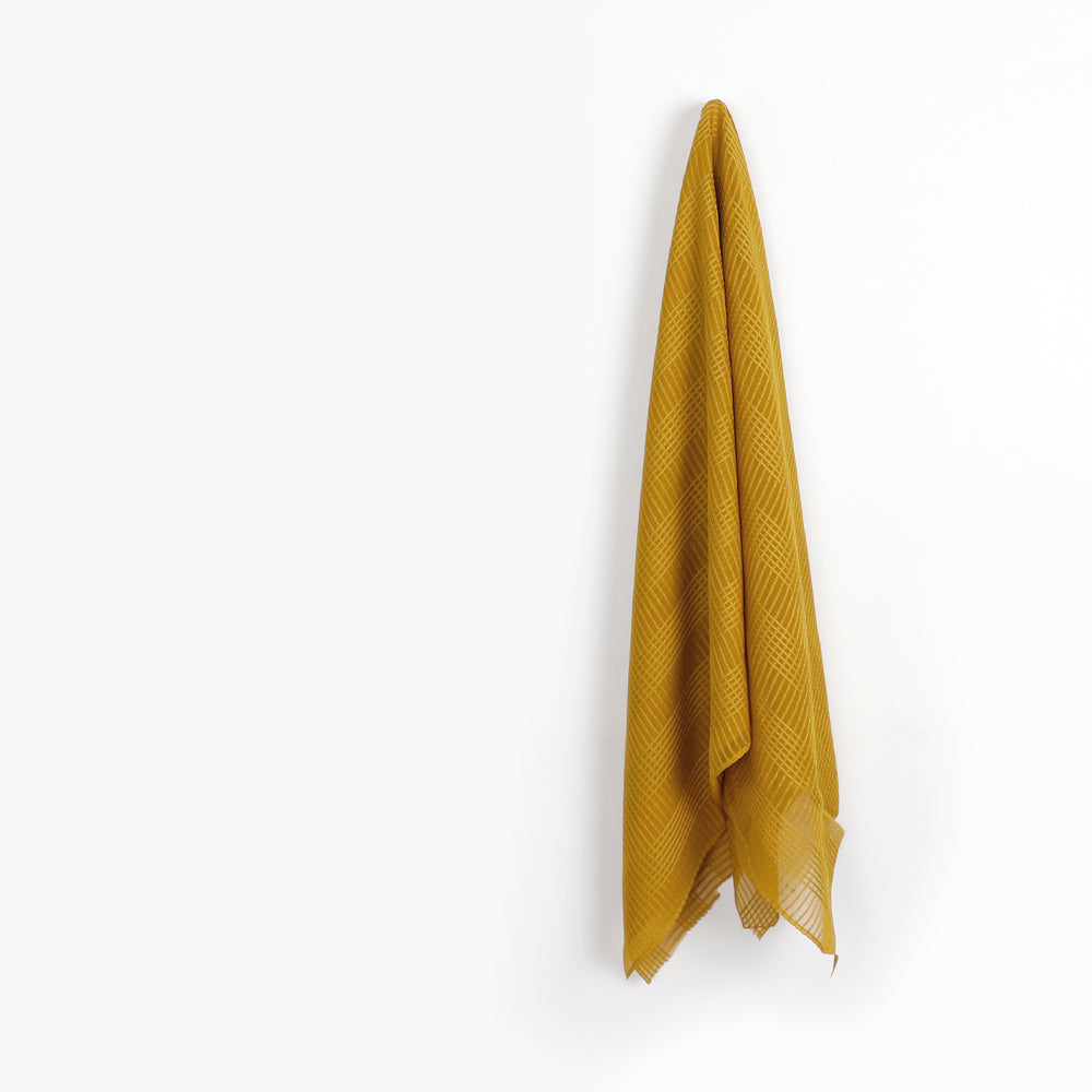 Sheer Check Silk - Old Gold